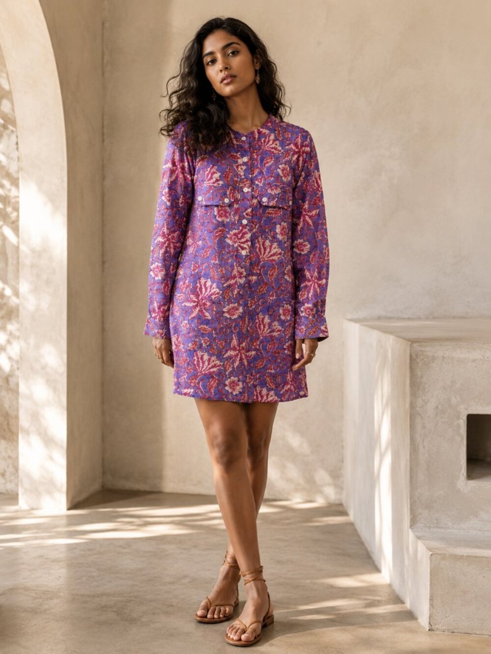 KERRY CASSILL 100% Indian Cotton Batik Handprinted Tunic Dress